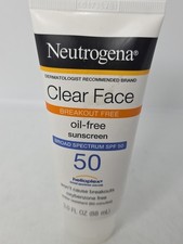 Neutrogena Clear Face Oil-Free Sunscreen SPF 50 Lotion 3 fl oz Exp. 12/27