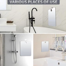 Fogless Shower Mirror for Shaving Frameless Hanging Travel Unbreakable Portable
