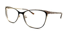NEW NICOLE MILLER C01 BLACK GOLD AUTHENTIC EYEGLASSES 52 - 16 - 135