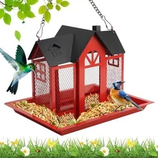 Bird Feeders House for Outdoors Hanging,Large Capacity Metal Wild
