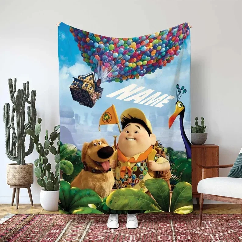 Personalized Disney Up Balloon House Paradise Falls Fleece Blanket