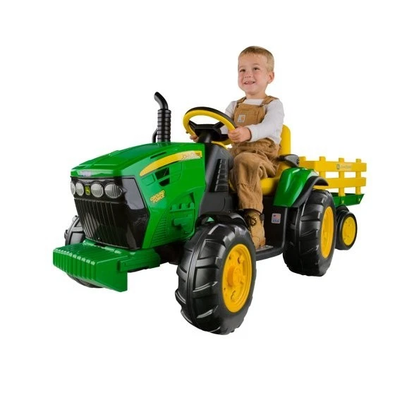 Brinquedo infantil 12V para trator John Deere Ground Force com reboque rádio FM *NOVO* - Imagem 2 de 4
