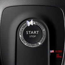 Car Butterfly Bling Ring Emblem, Crystal Rhinestone Auto Key Ignition Black
