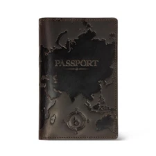 Full Grain Leather Bifold Passport Holder, RFID Protected, Slim Travel Wallet...