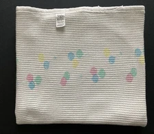 Vtg Baby Morgan Thermal Waffle Weave Balloon White Blanket Receiving USA Made