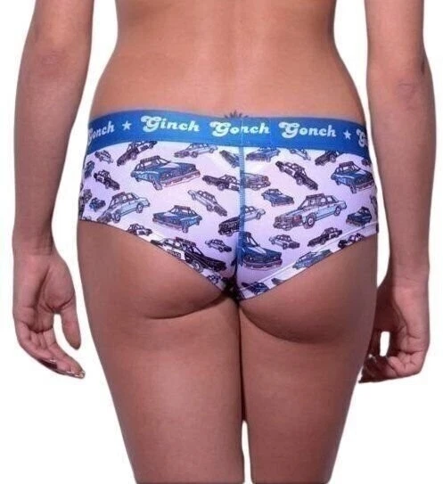 Bragas cortas para mujer Ginch Gonch bustadas Gogo estampado de coche de policía nuevas con etiquetas Foto 2 de 4