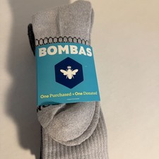 BOMBAS 4-PACK MIDWEIGHT Multi color CREW SOCKS LARGE NEW Unisex LG