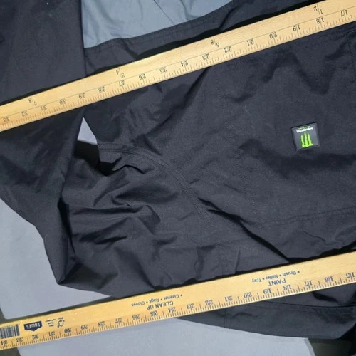 Monster Energy Windbreaker Jacket Mens 3XL Black Grey Hooded Mesh Lined Full Zip image 4