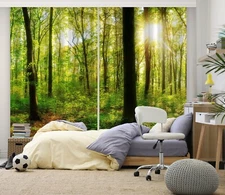 3D Sunshine Forest ZHUA3167 Photo Curtain Window Blockout Fabric Vera 2023