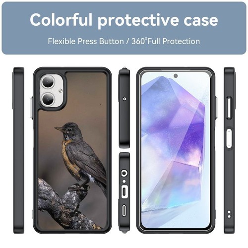 brown black american robin For Samsung A15 A16 S23 S24 S25 Ultra FE Plastic Case - 第 18/25 張圖片