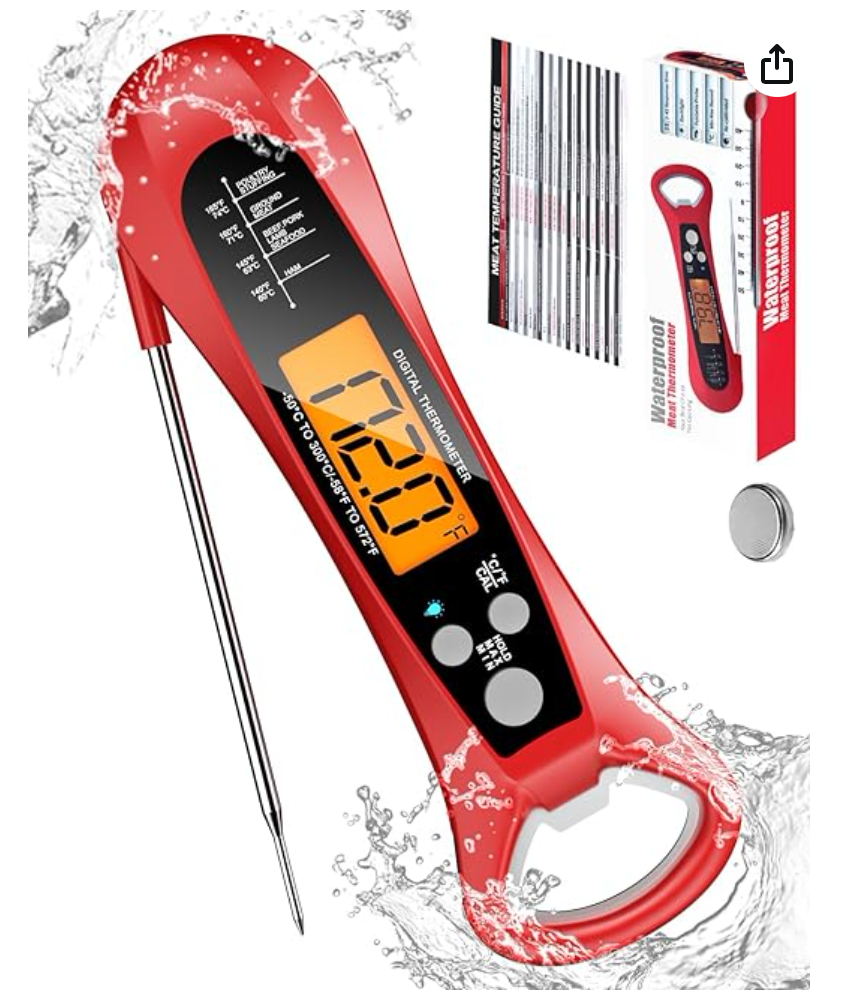 Meat Thermometer Digital, Instant Read Meat Thermometer for Grill and Cooking, W