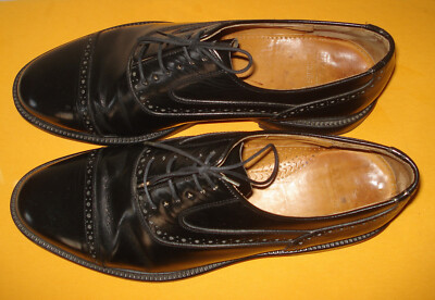 LLOYD OF GERMANY BLACK BROGUE CAP TOE OXFORD HONDO SHOES SIZE 11.5F/U.S.12.5.