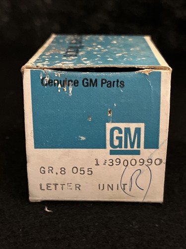 NOS 1961-62 General Motors Front Nose Emblem 8 Piece Letter Set #3900990