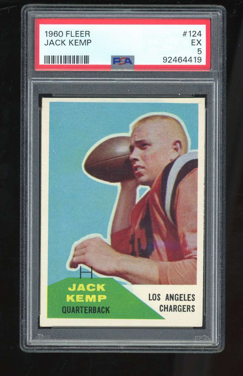 1960 Fleer #124 Jack Kemp PSA 5 RC Rookie LA Chargers