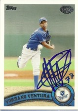 2011 Topps Pro Debut YORDANO VENTURA Signed Card ROYALS SAMANA, DOMINICAN REP