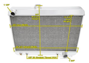 1964-1965 Pontiac LeMans Aluminum 3 Row Champion Radiator /& 2-12/" Fans