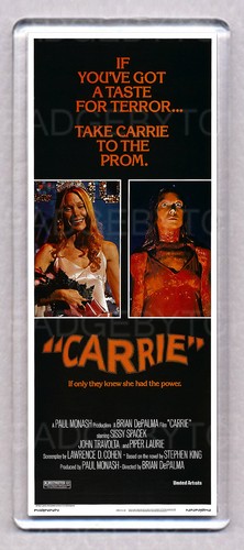 CARRIE Filmposter ""BREITER"" KÜHLSCHRANKMAGNET - STEPHEN KING Horror Classic! 