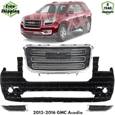 Front Bumper Cover Fascia & Grille Assembly Kit For 2013-2016 GMC Acadia