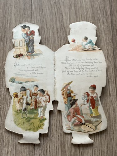 ONLY A JAP DOLLEE die cut chromolitho shaped book / Card. Raphael Tuck C1900 - Picture 6 of 12