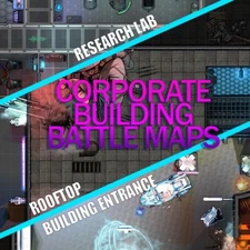 Corporate Building 3 Piece Battle Map Set - Large Format Paper TTRPG Battle Maps