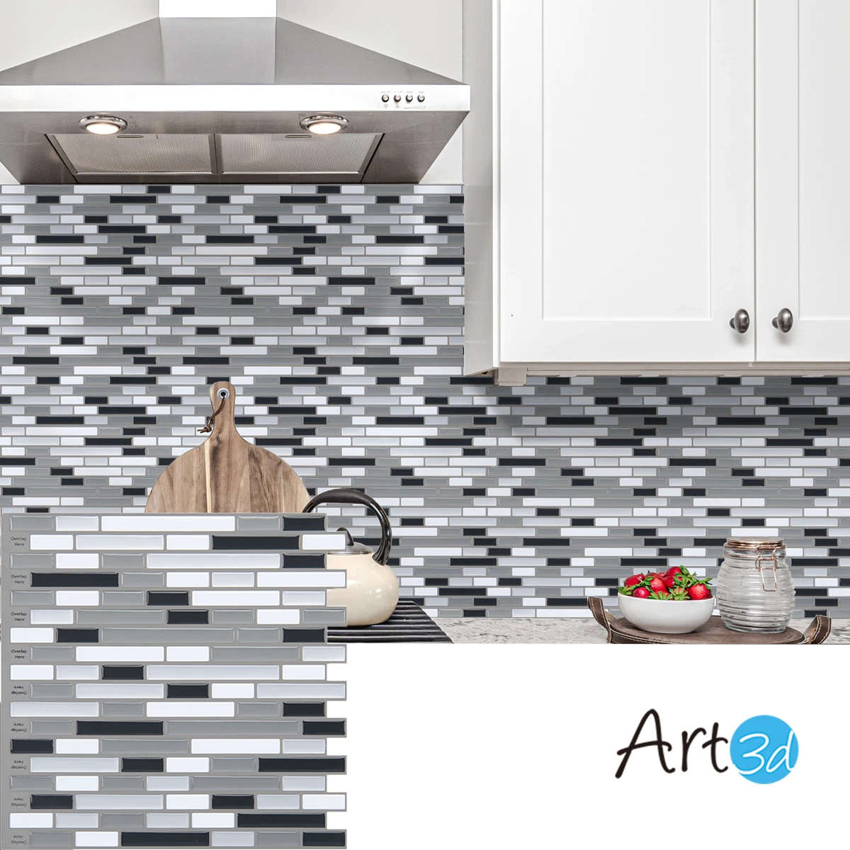 Stickable cheap backsplash tiles