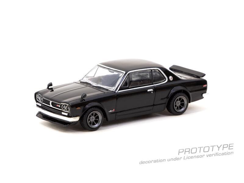 Nissan SKYLINE 2000 GT-R (KPGC10) ブラック Tarmac Works 1:64 Skyline 2000 GT-R (KPGC10) Black Model Car