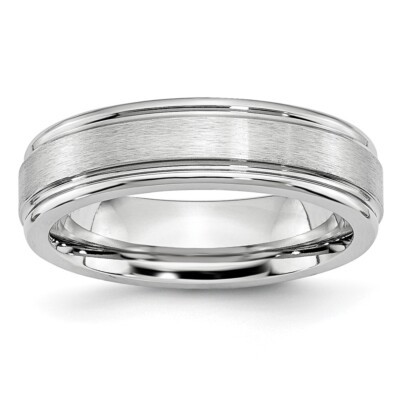 Stechbeitel Kobalt satiniert und poliert geriffelte Kante 6 mm Band S:9; Damen & Herren
