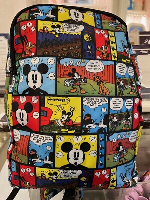 Disney Vintage Mickey Mouse großer 16'' Rucksack Tragetasche Reisetasche Buch Tragetasche