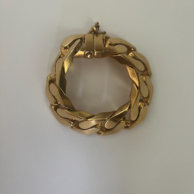 Celine - Chunky Cuban Link ID Gold Bracelet / Sz Medium Celine - Chunky Cuban Link ID Gold Bracelet / Sz Medium