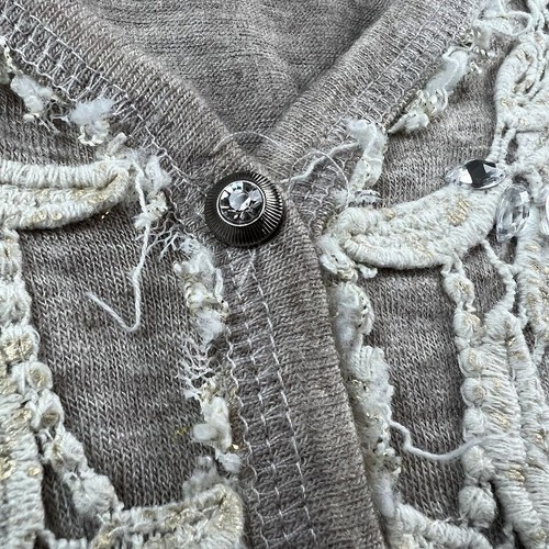 NWT Miss Me Women's Lightweight Brown Gem Bling Cardigan Small - Picture 2 of 3