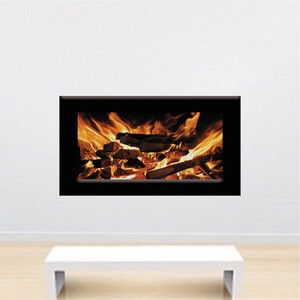 fireplace decal mural s51 christmas primedecals decals headboard bed rustic realistic vinyl fire