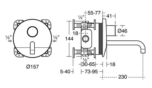 Armitage Shanks Sensorflow Wave thermostatic basin mixer tap. DDA. Mains A6171AA - Picture 2 of 4