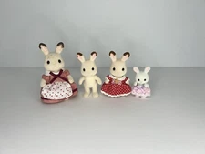 Calico Critters Hopscotch Rabbit Family Sylvanian Families LOT OF 4 Vintage