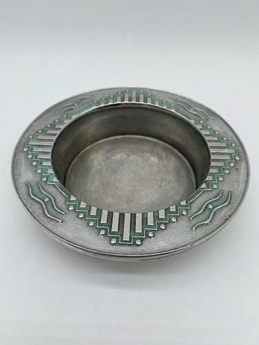 WILTON ARMETALE PEWTER TURQUOISE SOUTHWEST ART DECO DESIGN WINE BOTTLE COASTER