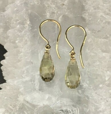  Ausgefallener Ohrschmuck in 585er Gelbgold besetzt mit Lemonquarz von ca. 6,3ct