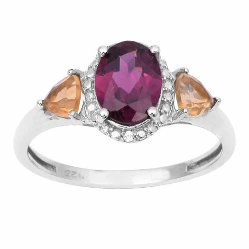 Echtschmuck-Ringe aus Edelstein Citrin Oval