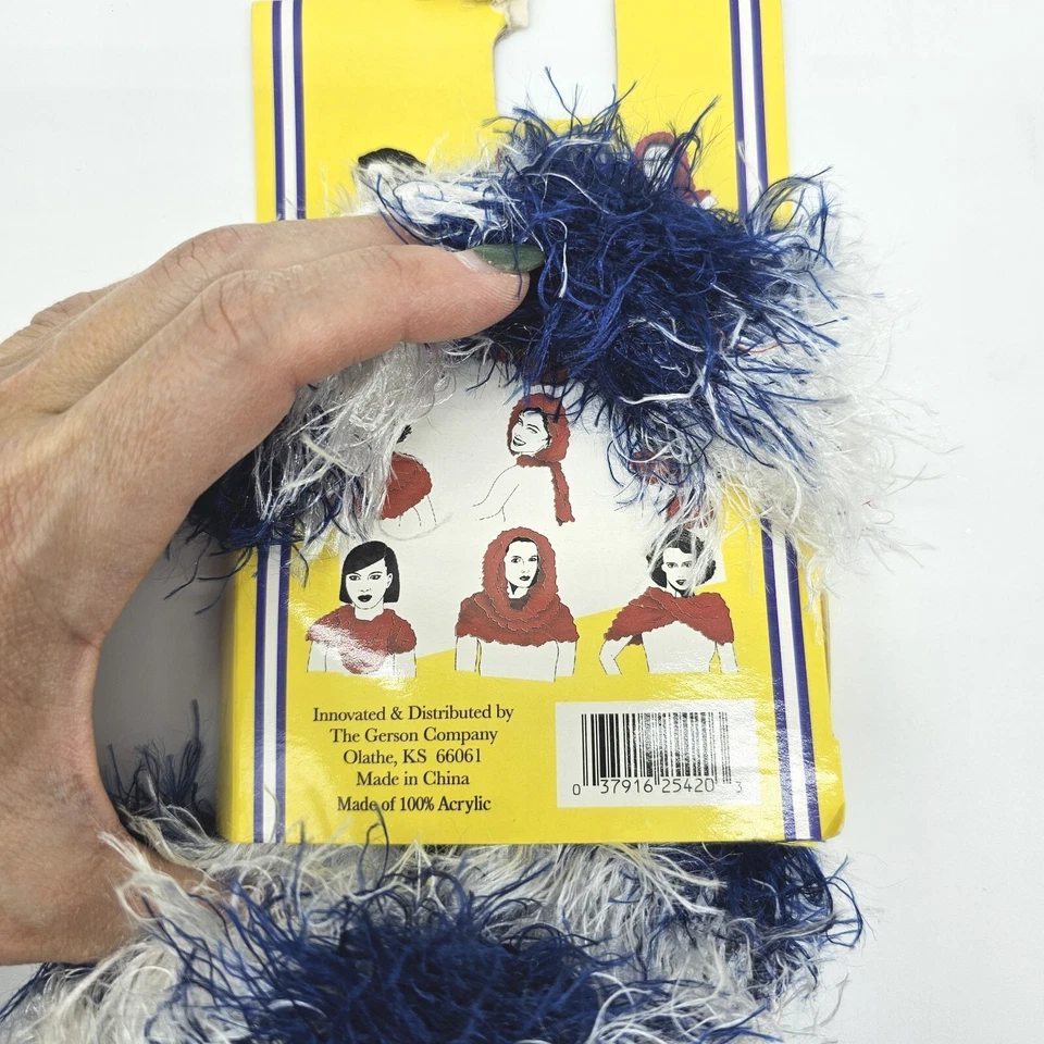 Magic Scarf Blue White Stripe Super Soft Versitile Winter Outdoor Apparel Womens - Image 4 of 4