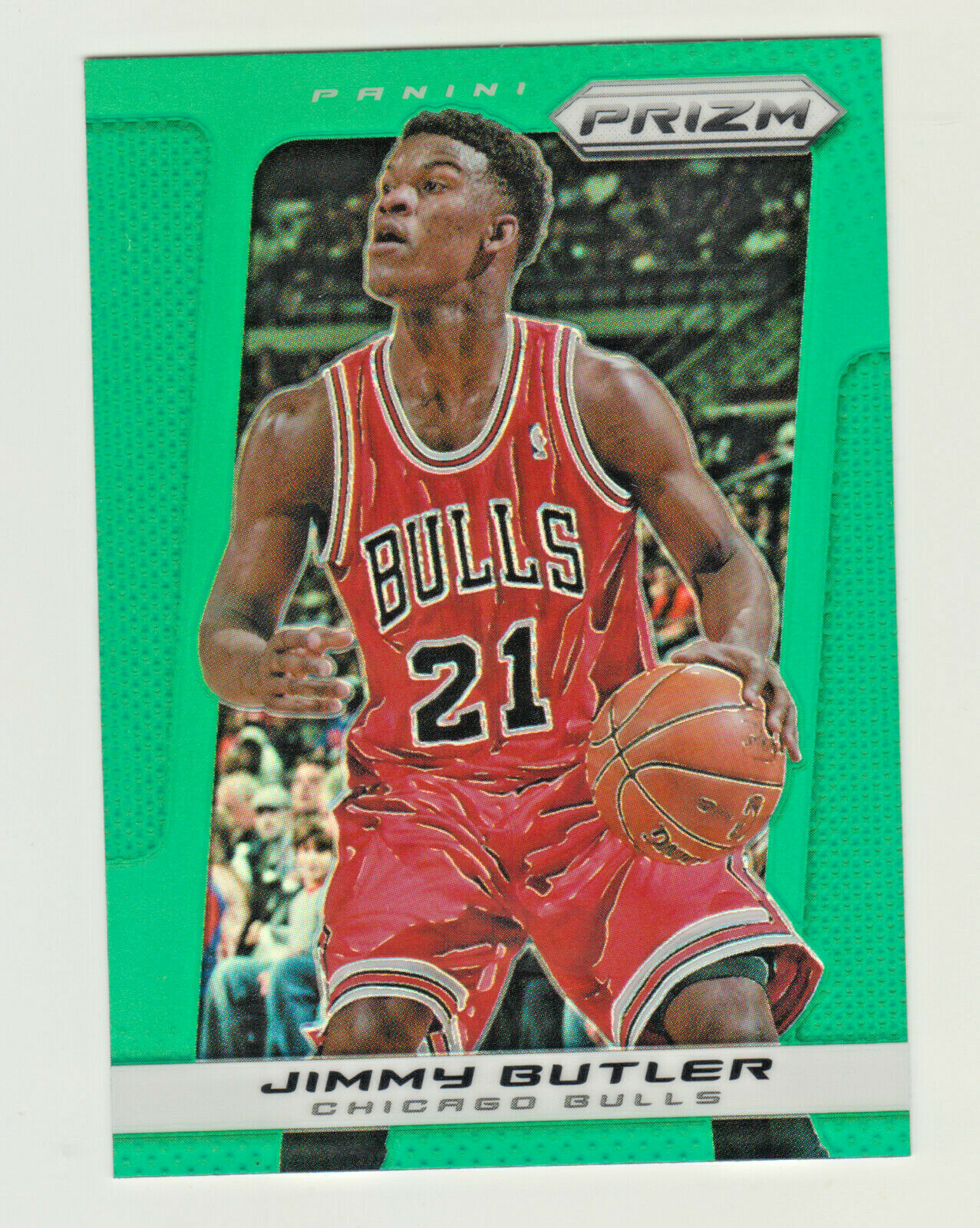 2013-14 Panini Prizm GREEN REFRACTOR PRIZM #75 JIMMY BUTLER Miami Heat