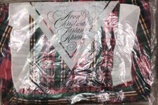 Vintage Avon Apron Tartan Red Green Plaid Full Bib Christmas Ruffle 1986 NEW