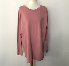 SALE! H&M Basic Divided T Shirt Dress Peachy Pink Stretch Long Sleeve Sz LG