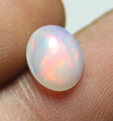 0.80Ct Oval Natural Opal Cabochon Loose Gemstone Welo Fire Opal Size 9x7x3mm - Picture 5 of 5