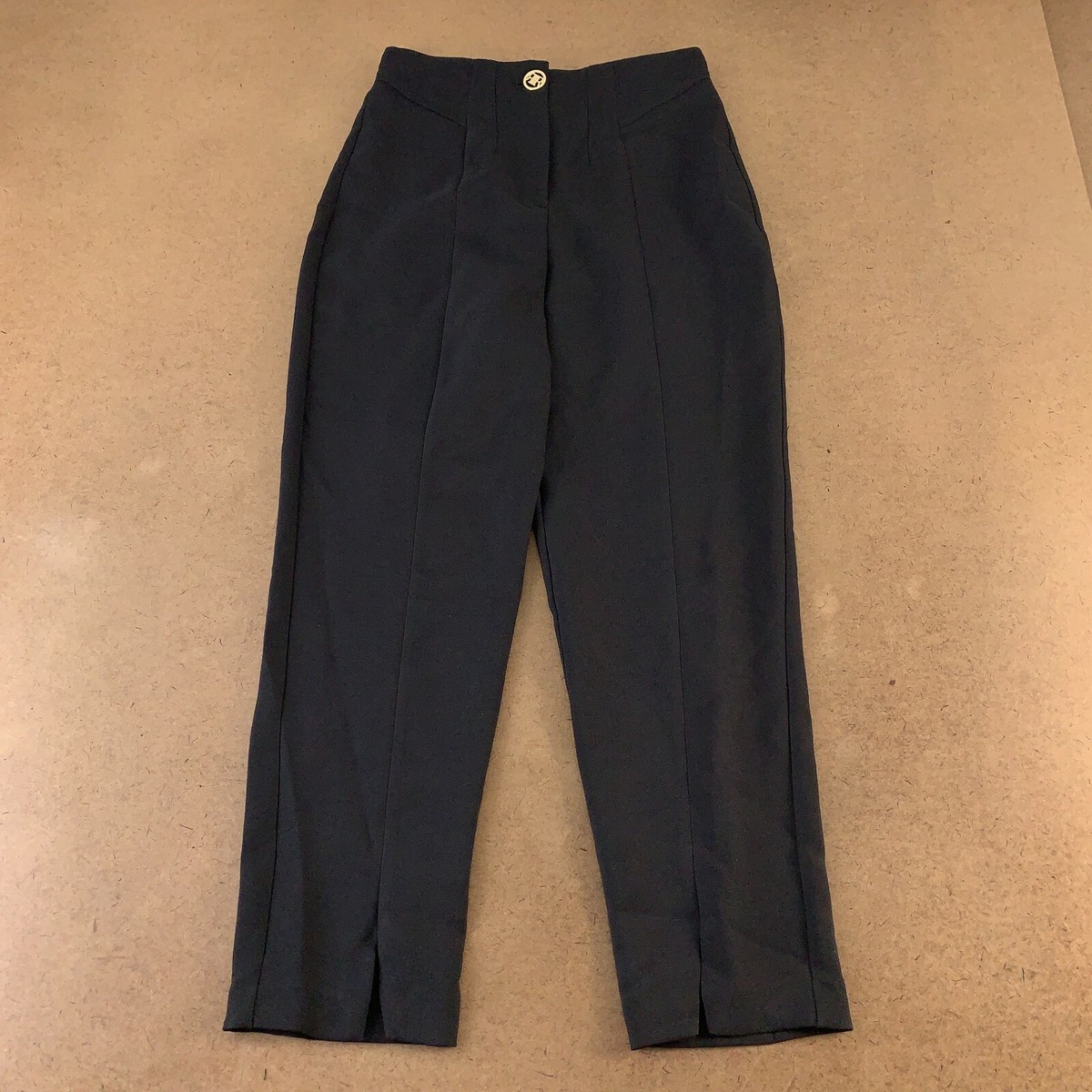 River Island Women's US Size 8 Black Slit Front Tailored Cigarette Pants NWT