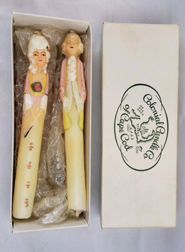 Vintage Colonial Candle Co Cape Cod George & Martha Washington Figural Candles