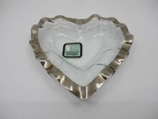 ANNIEGLASS / ANNIE GLASS RUFFLED BOWL - PLATINUM RIM - 8" x 1 1/4" 0503E