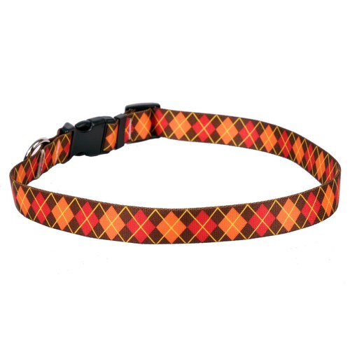 Juego GRANDE de cuello de arcila y correa de diseño amarillo para perro a cuadros otoño otoño otoño 18""-28"" cuello - Imagen 2 de 4