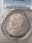1884 Morgan Silver Dollar, PCGS MS64, Lovely Orange Toning, Undergraded?