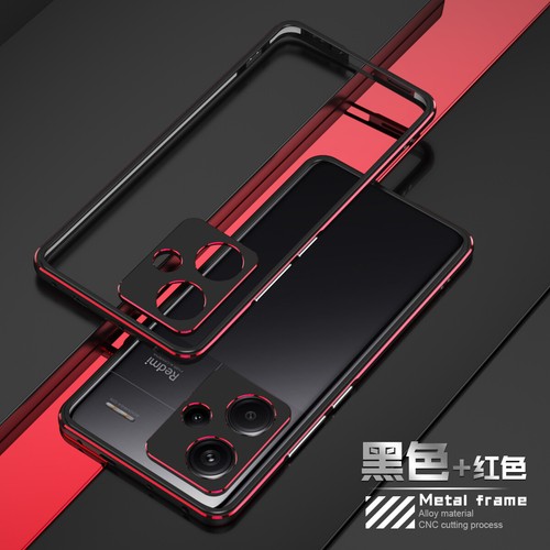 For Xiaomi Redmi Note 13 Pro + Metal Aluminum Bumper Frame case+Metal lens Film