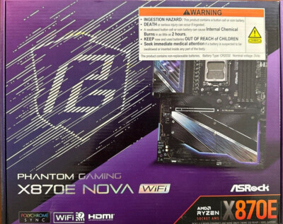 新品未開封 ASRock X870E NOVA WiFi ASRock X870E NOVA WIFI 7 AM5 AMD X870E ATX Motherboard Brand