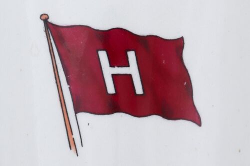 Large Antique 1900s Harvard University H Flag Ironstone Water Pitcher Jug 10½" - Picture 2 of 10