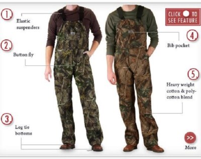 Round House Bib Overalls 851 Made in USA Realtree Camo Hunting